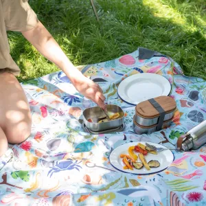 Beach Print, Recycled Material, Waterproof Picnic Blanket, XL