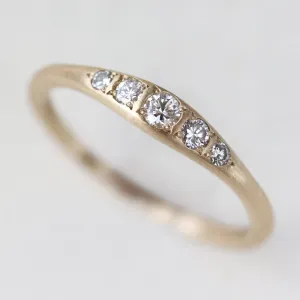 Bead-Set Five Stone Ring - 2.5mm Center Stone •