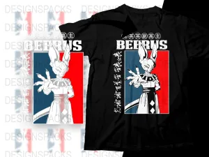Beerus Character Graphic Design Trendy Png Digital Download