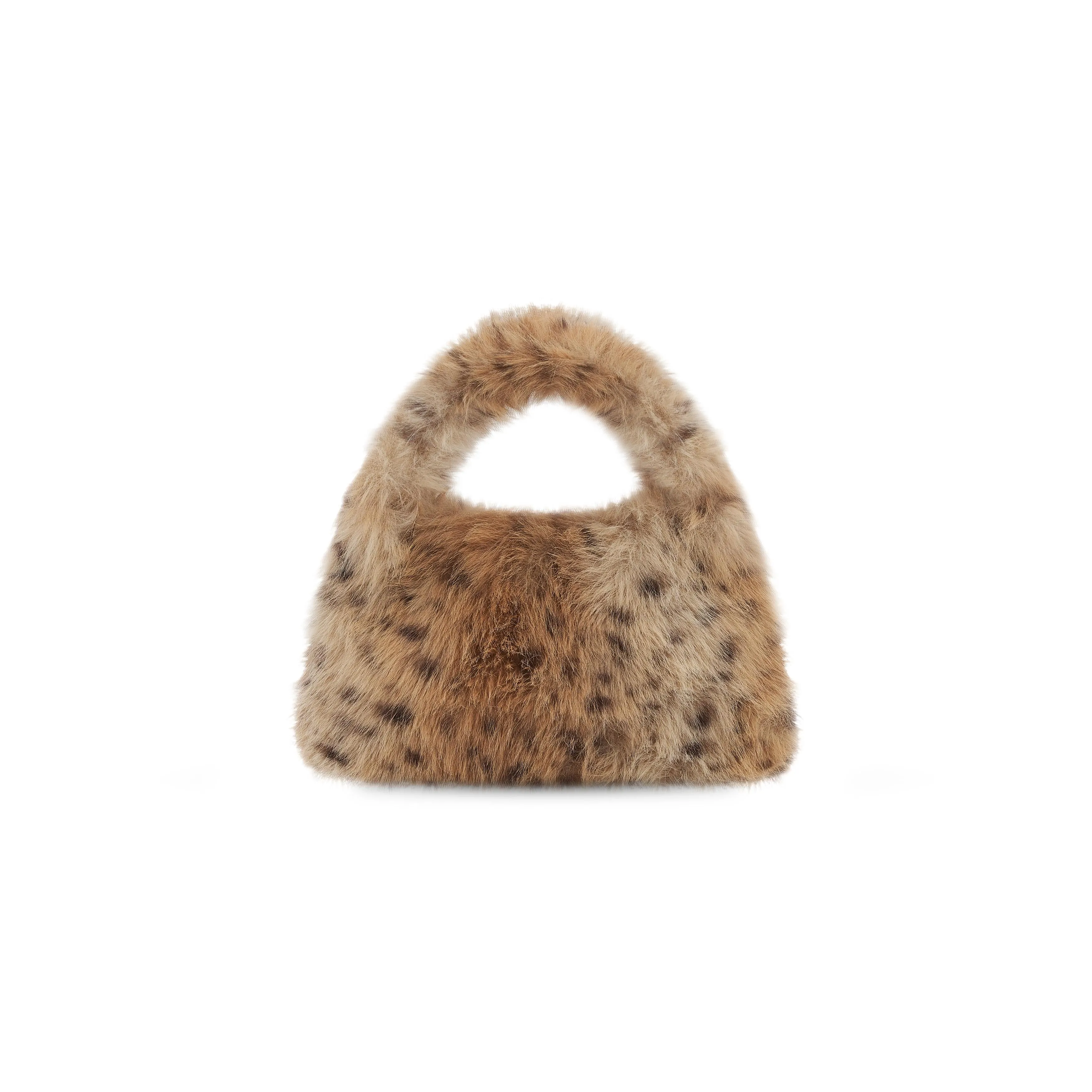 Beige Color Snow Black-night  Furry Tote