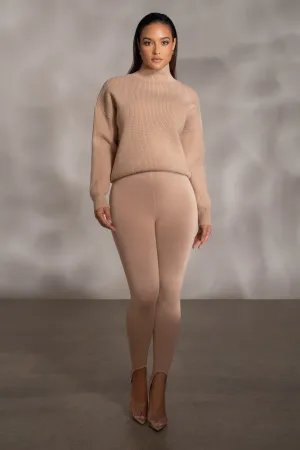 Beige Jenni Turtleneck Sweater Top
