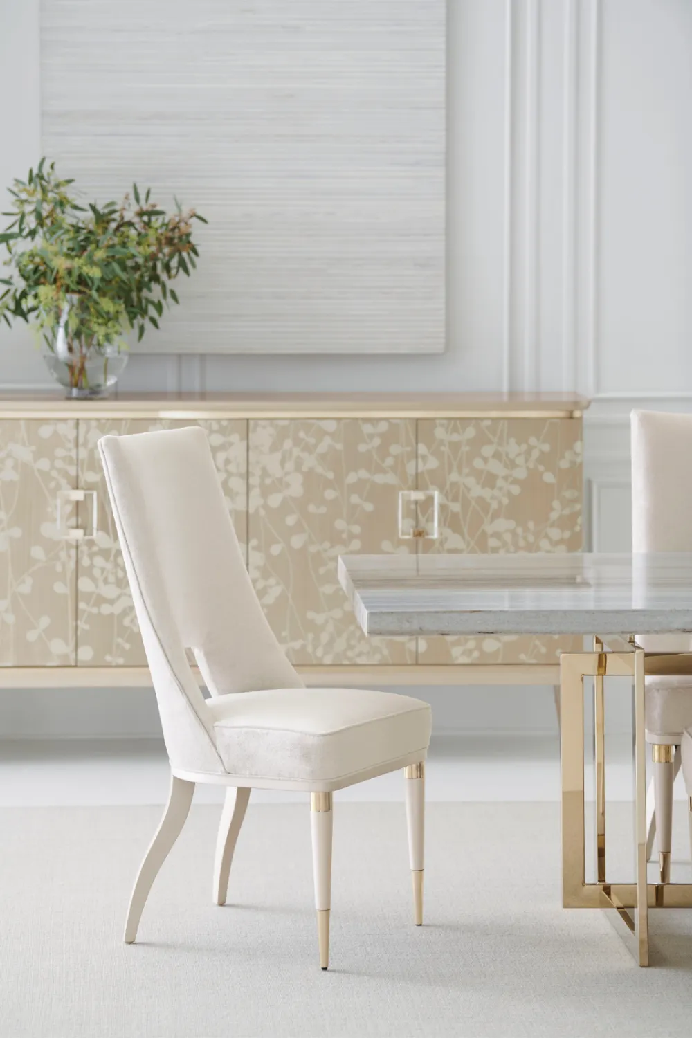 Beige Marble Dining Table | Caracole Wish You Were Here