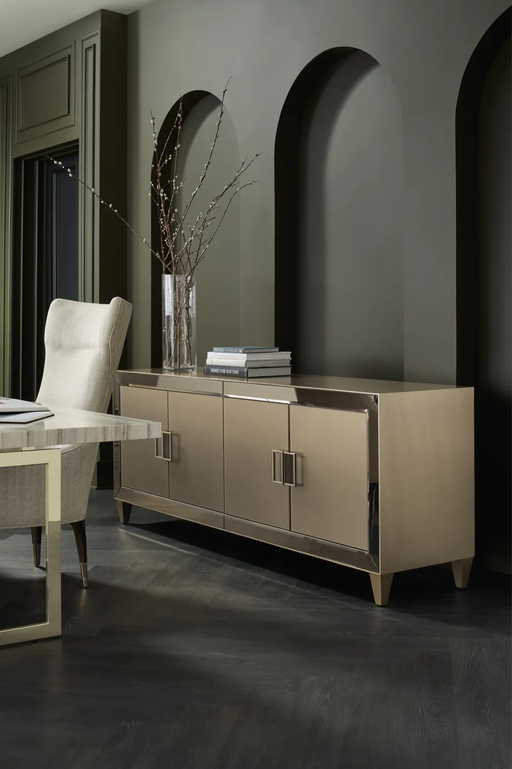 Beige Marble Dining Table | Caracole Wish You Were Here
