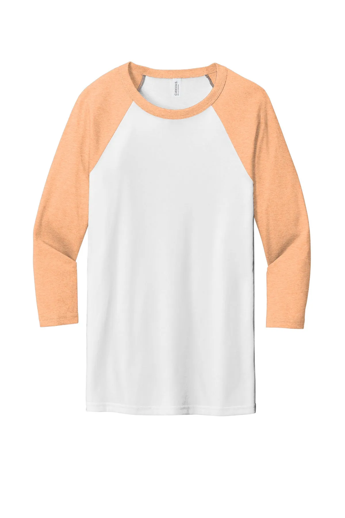 BELLA CANVAS Unisex 3/4-Sleeve Baseball Tee. BC3200