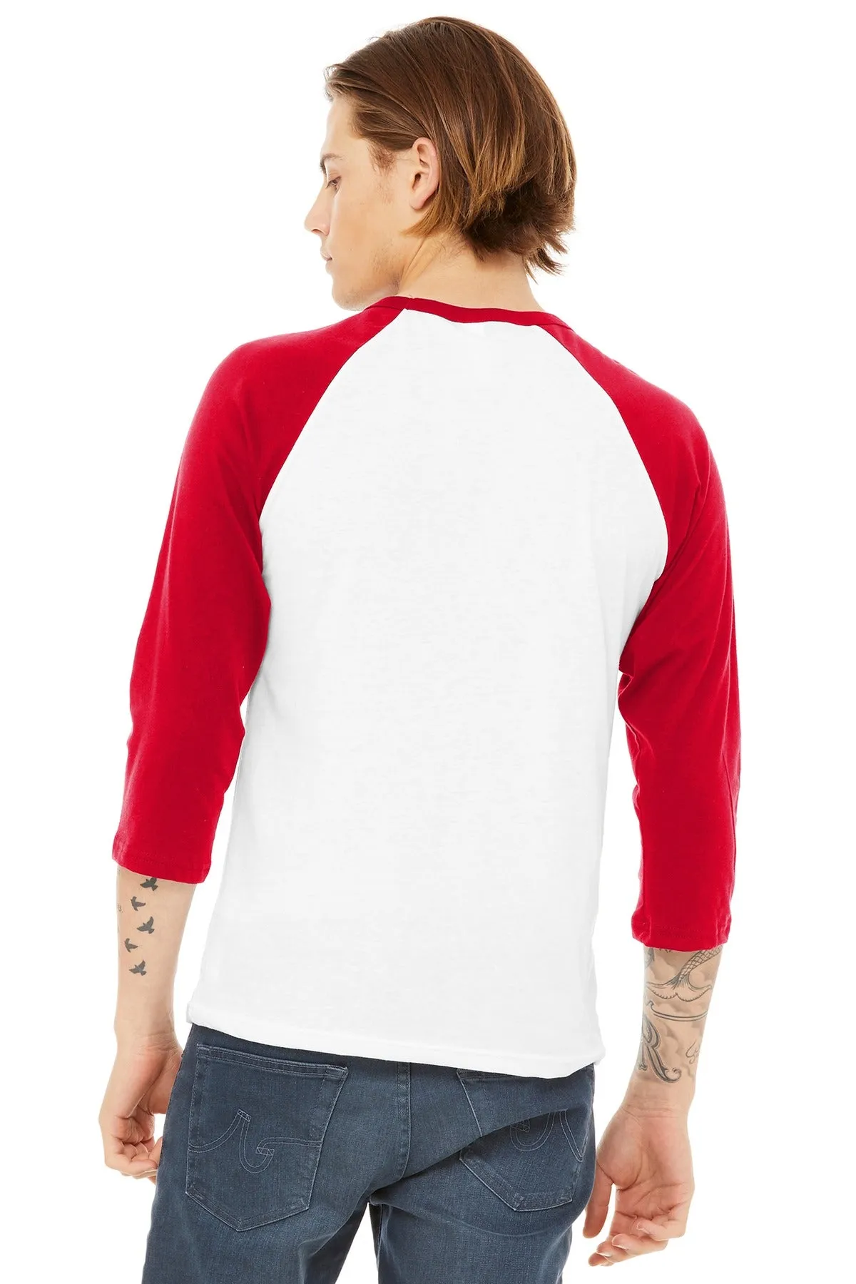 BELLA CANVAS Unisex 3/4-Sleeve Baseball Tee. BC3200