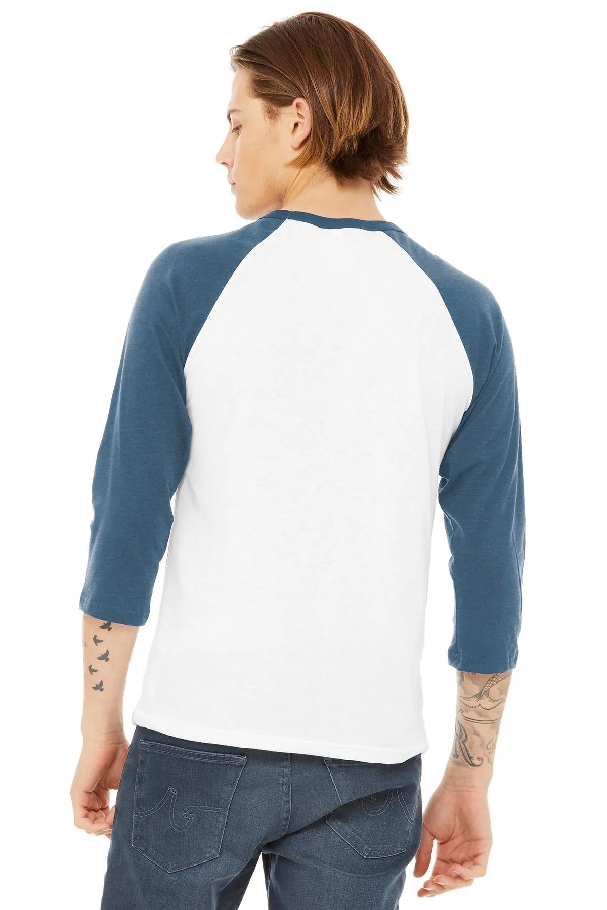 BELLA CANVAS Unisex 3/4-Sleeve Baseball Tee. BC3200