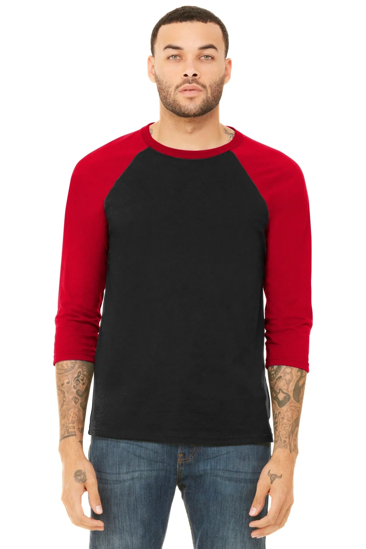 BELLA CANVAS Unisex 3/4-Sleeve Baseball Tee. BC3200