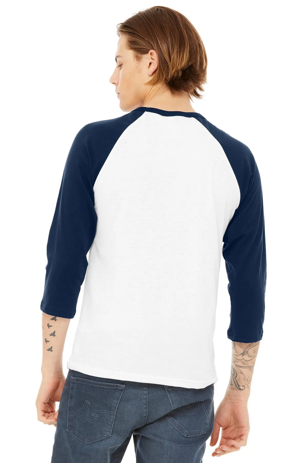 BELLA CANVAS Unisex 3/4-Sleeve Baseball Tee. BC3200