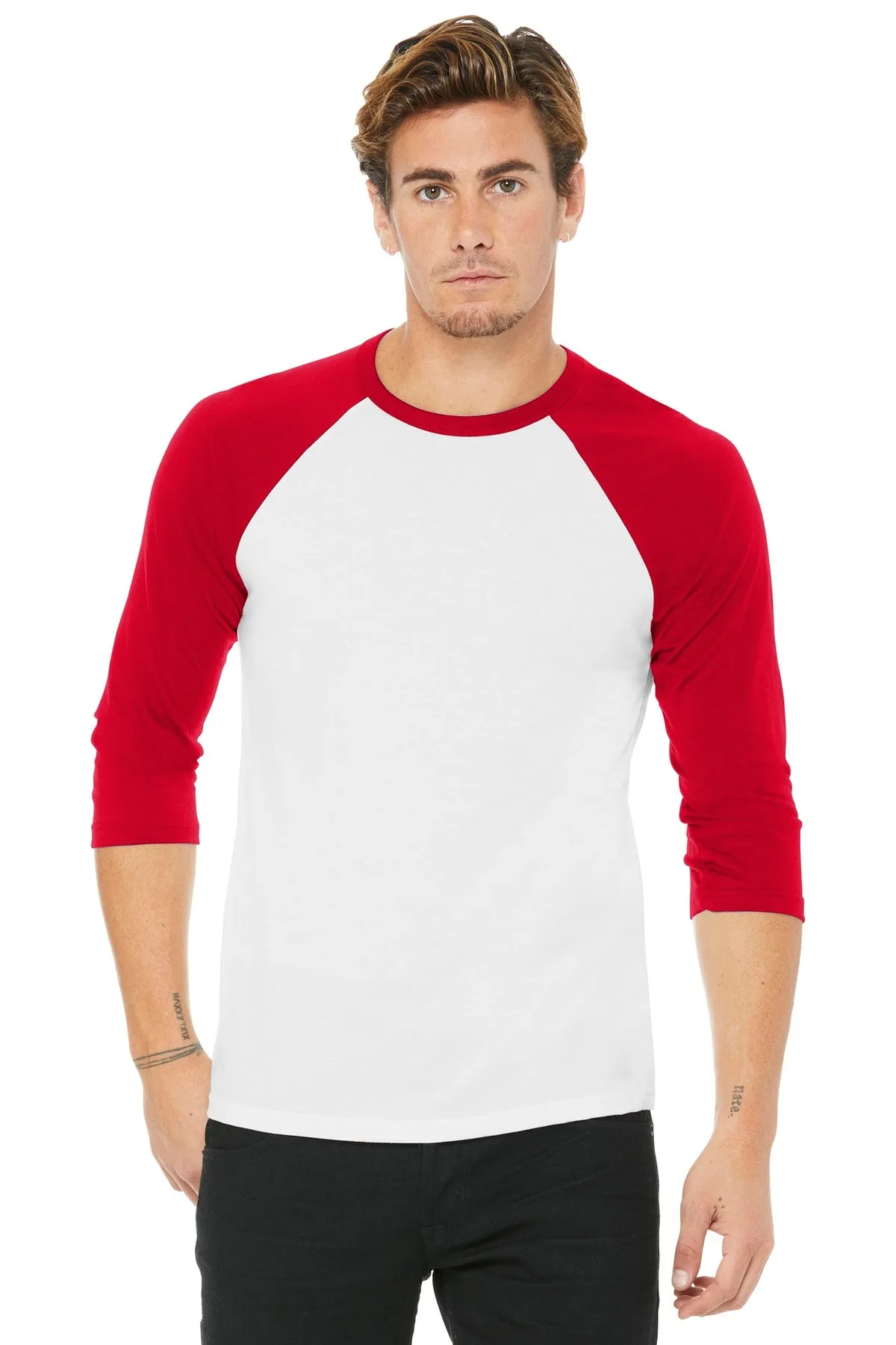 BELLA CANVAS Unisex 3/4-Sleeve Baseball Tee. BC3200