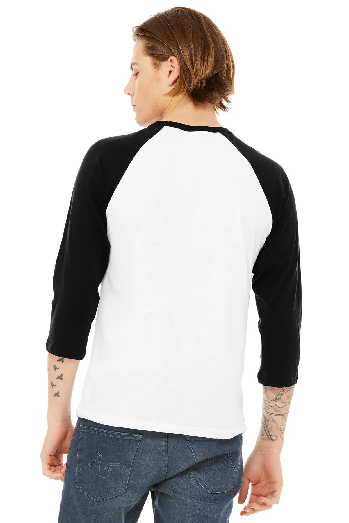 BELLA CANVAS Unisex 3/4-Sleeve Baseball Tee. BC3200
