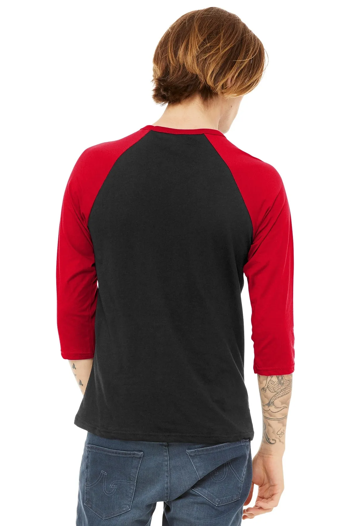 BELLA CANVAS Unisex 3/4-Sleeve Baseball Tee. BC3200