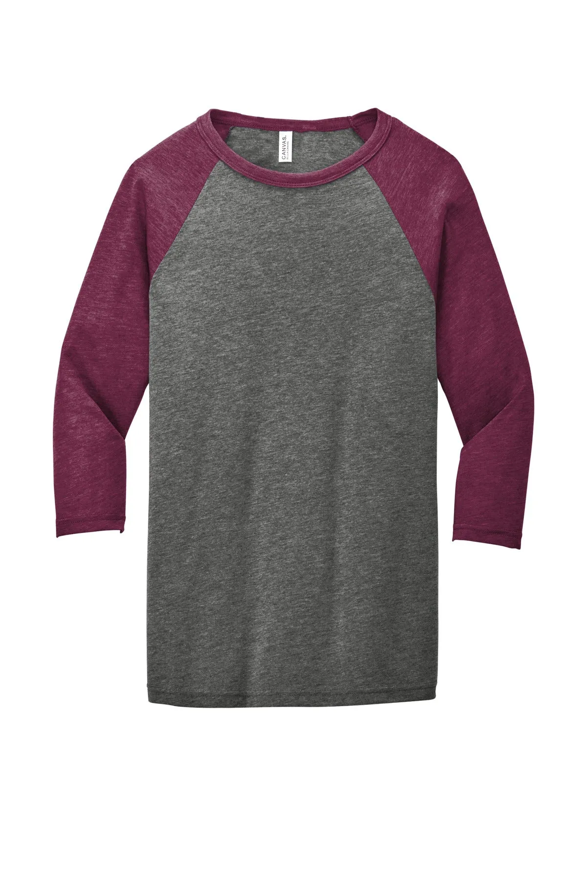 BELLA CANVAS Unisex 3/4-Sleeve Baseball Tee. BC3200