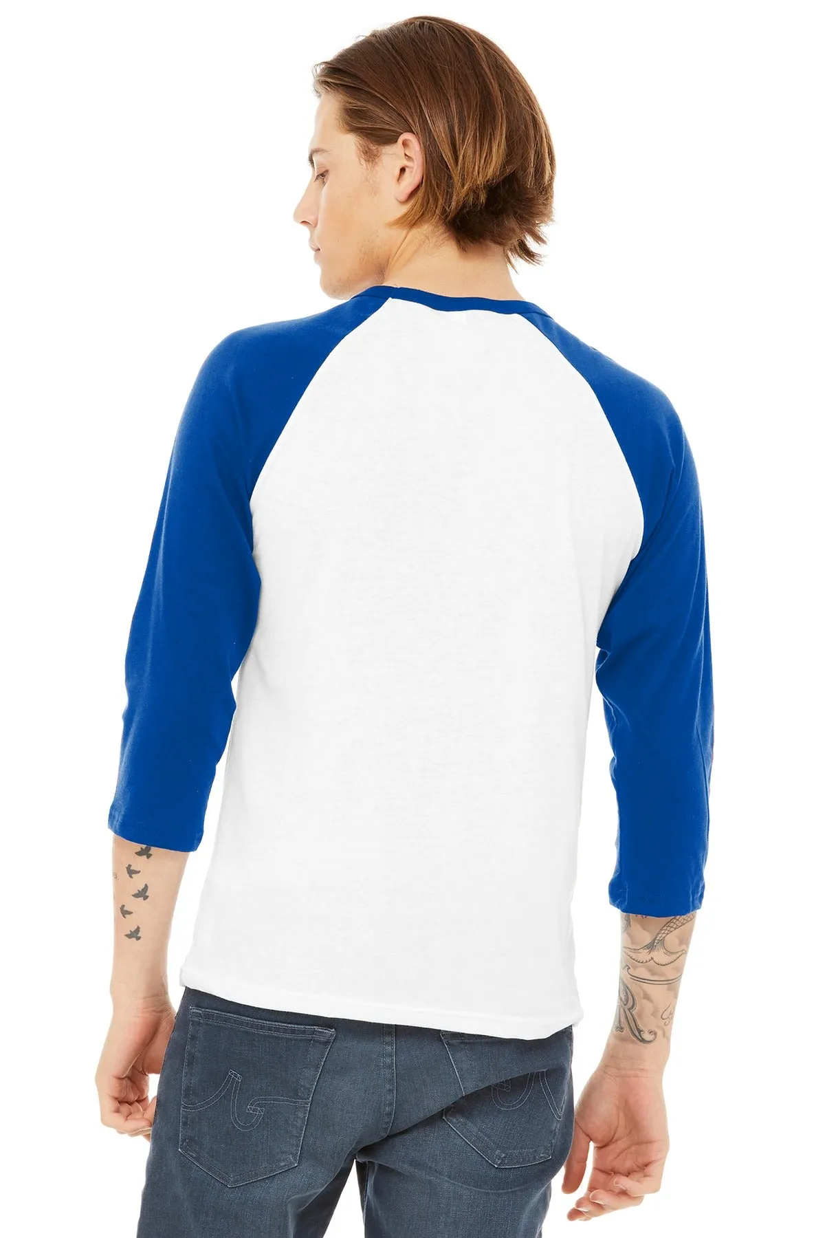 BELLA CANVAS Unisex 3/4-Sleeve Baseball Tee. BC3200