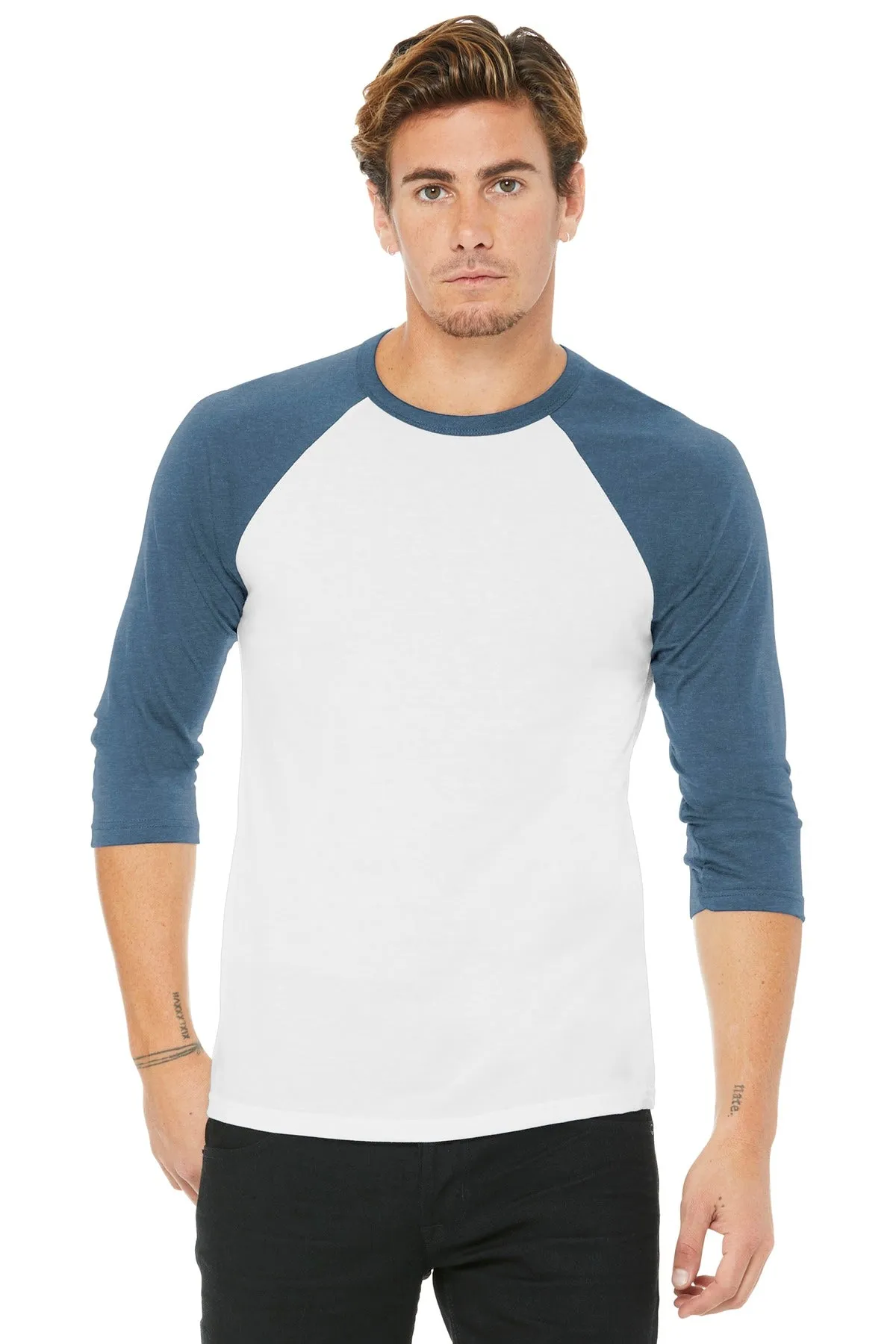 BELLA CANVAS Unisex 3/4-Sleeve Baseball Tee. BC3200