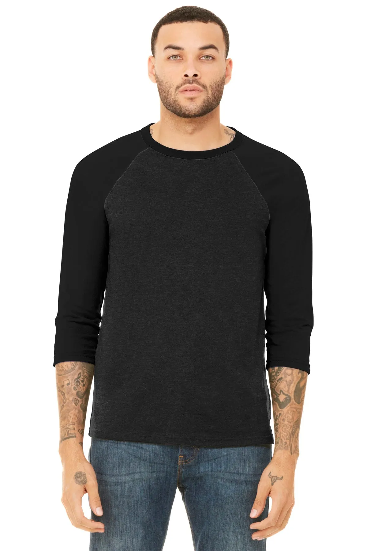 BELLA CANVAS Unisex 3/4-Sleeve Baseball Tee. BC3200