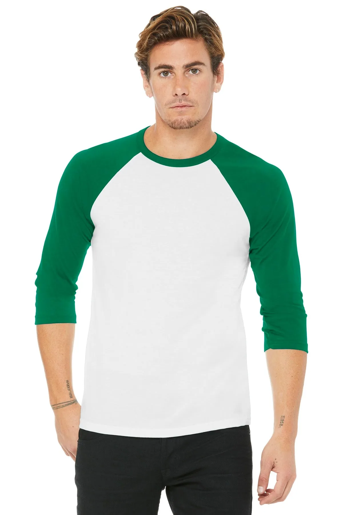 BELLA CANVAS Unisex 3/4-Sleeve Baseball Tee. BC3200