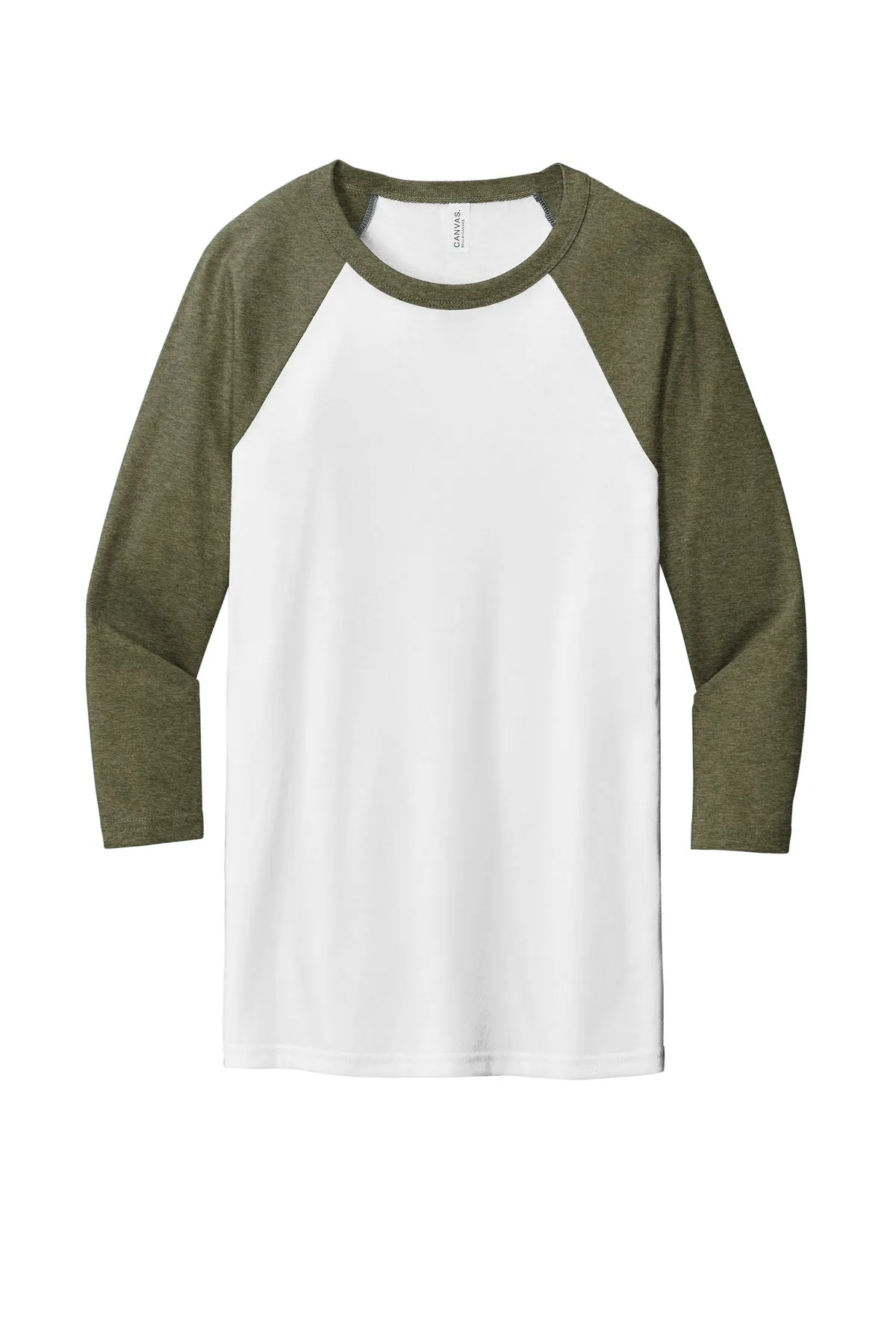 BELLA CANVAS Unisex 3/4-Sleeve Baseball Tee. BC3200
