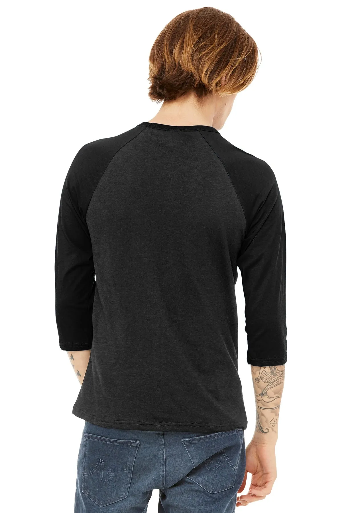 BELLA CANVAS Unisex 3/4-Sleeve Baseball Tee. BC3200