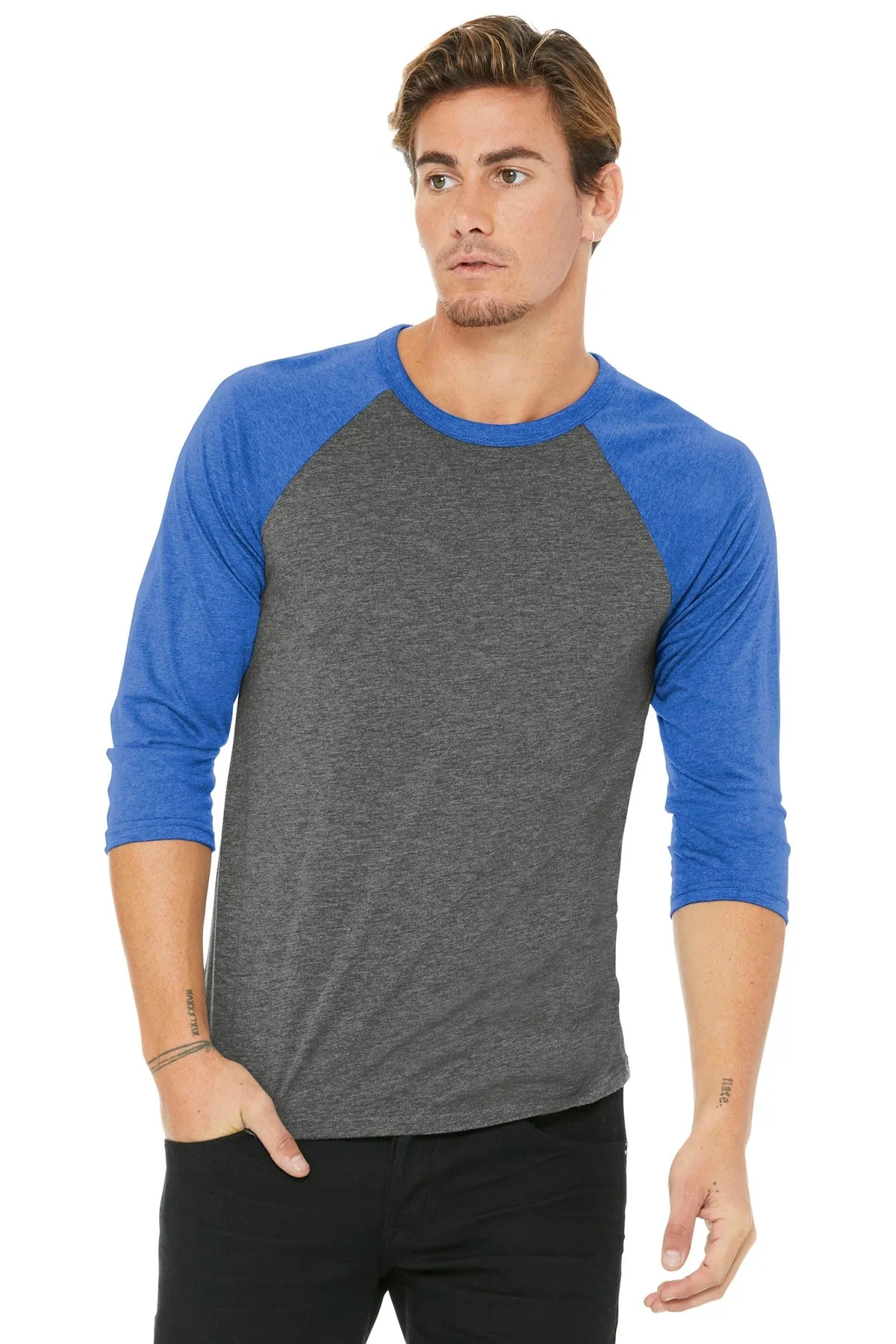 BELLA CANVAS Unisex 3/4-Sleeve Baseball Tee. BC3200