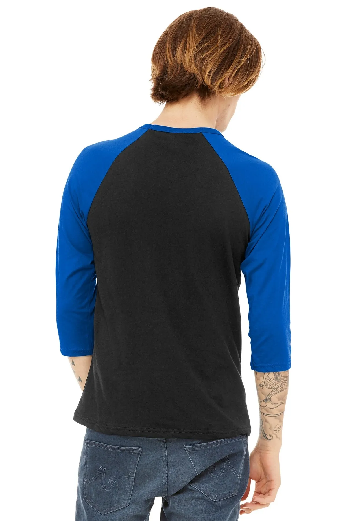 BELLA CANVAS Unisex 3/4-Sleeve Baseball Tee. BC3200