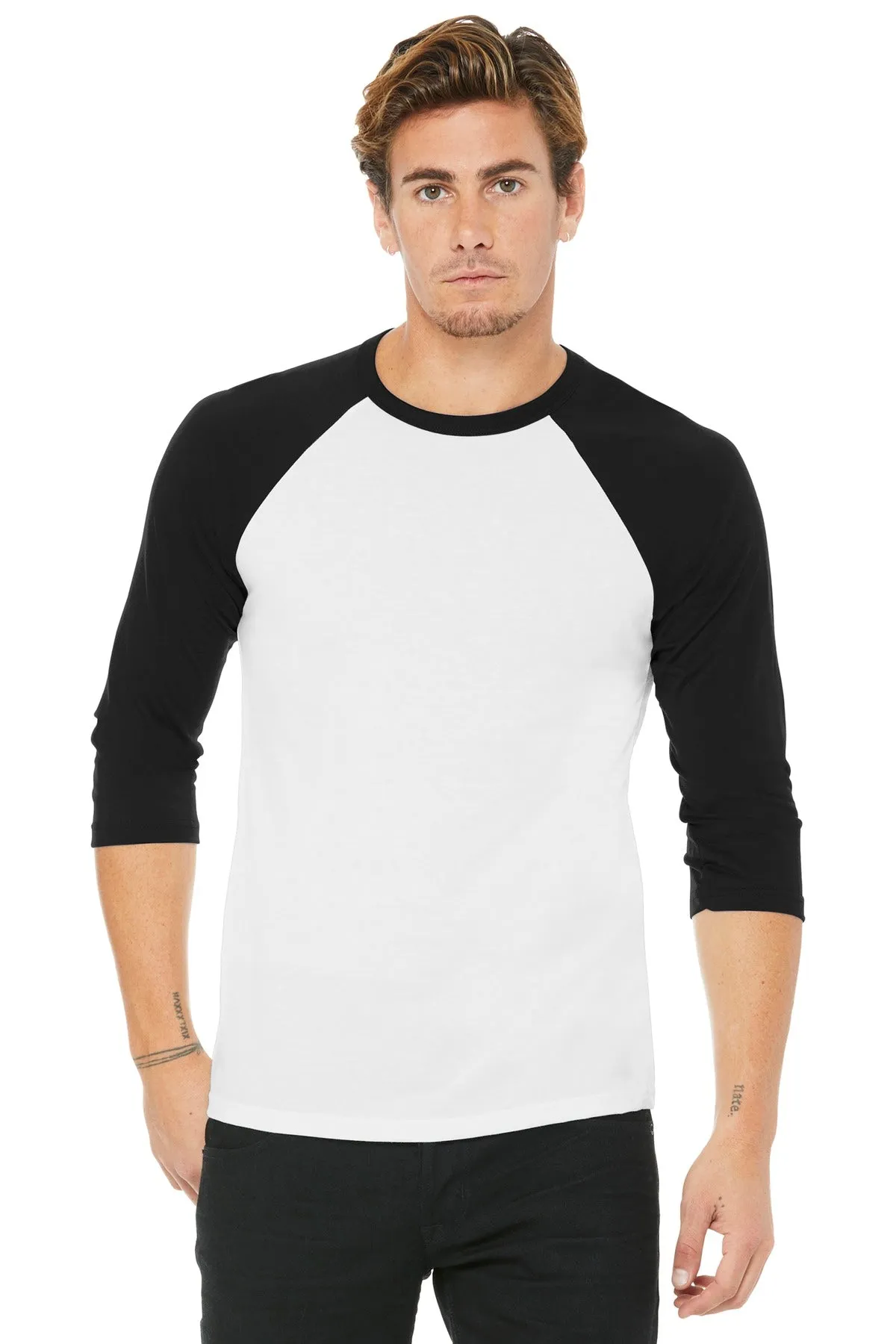 BELLA CANVAS Unisex 3/4-Sleeve Baseball Tee. BC3200
