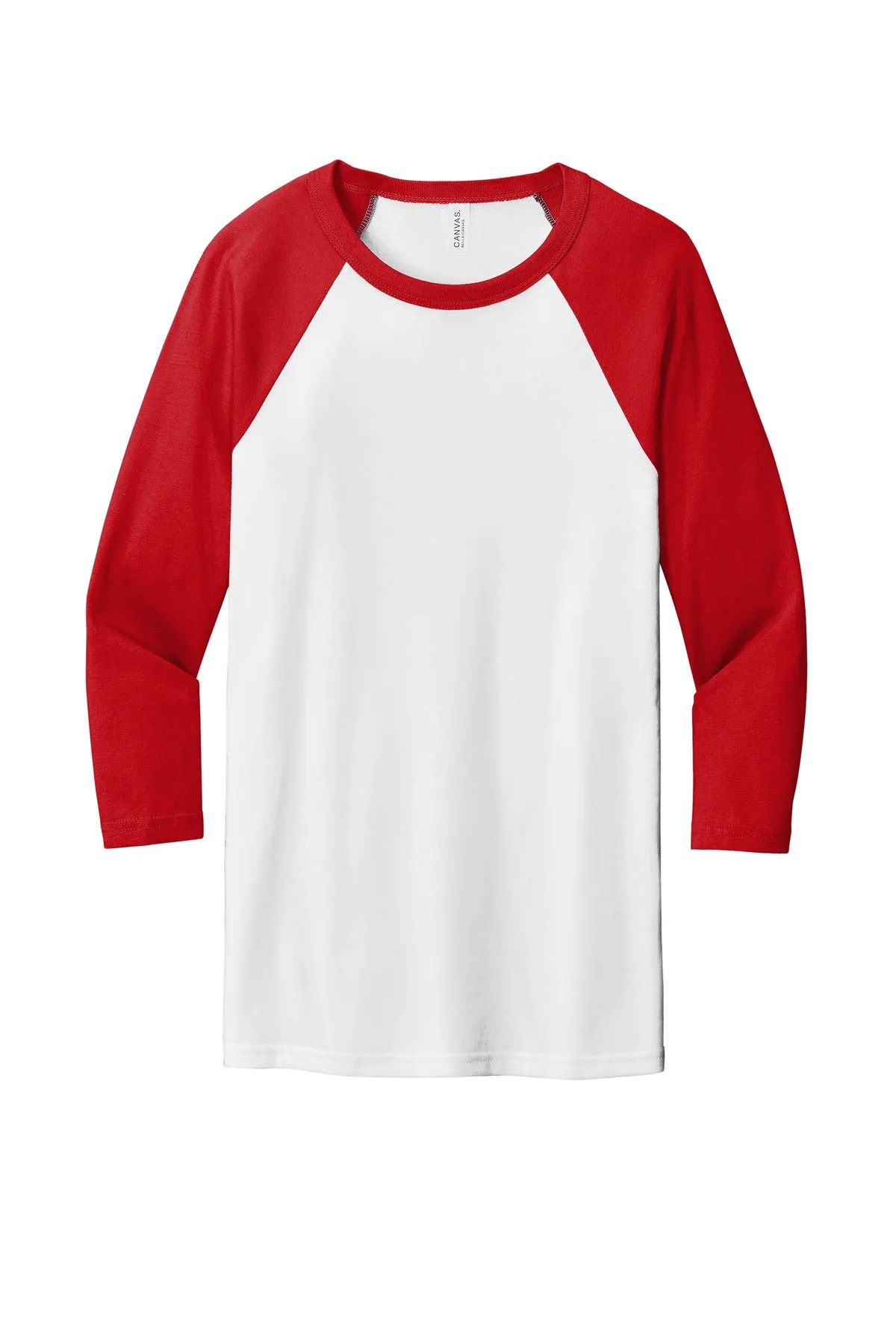 BELLA CANVAS Unisex 3/4-Sleeve Baseball Tee. BC3200