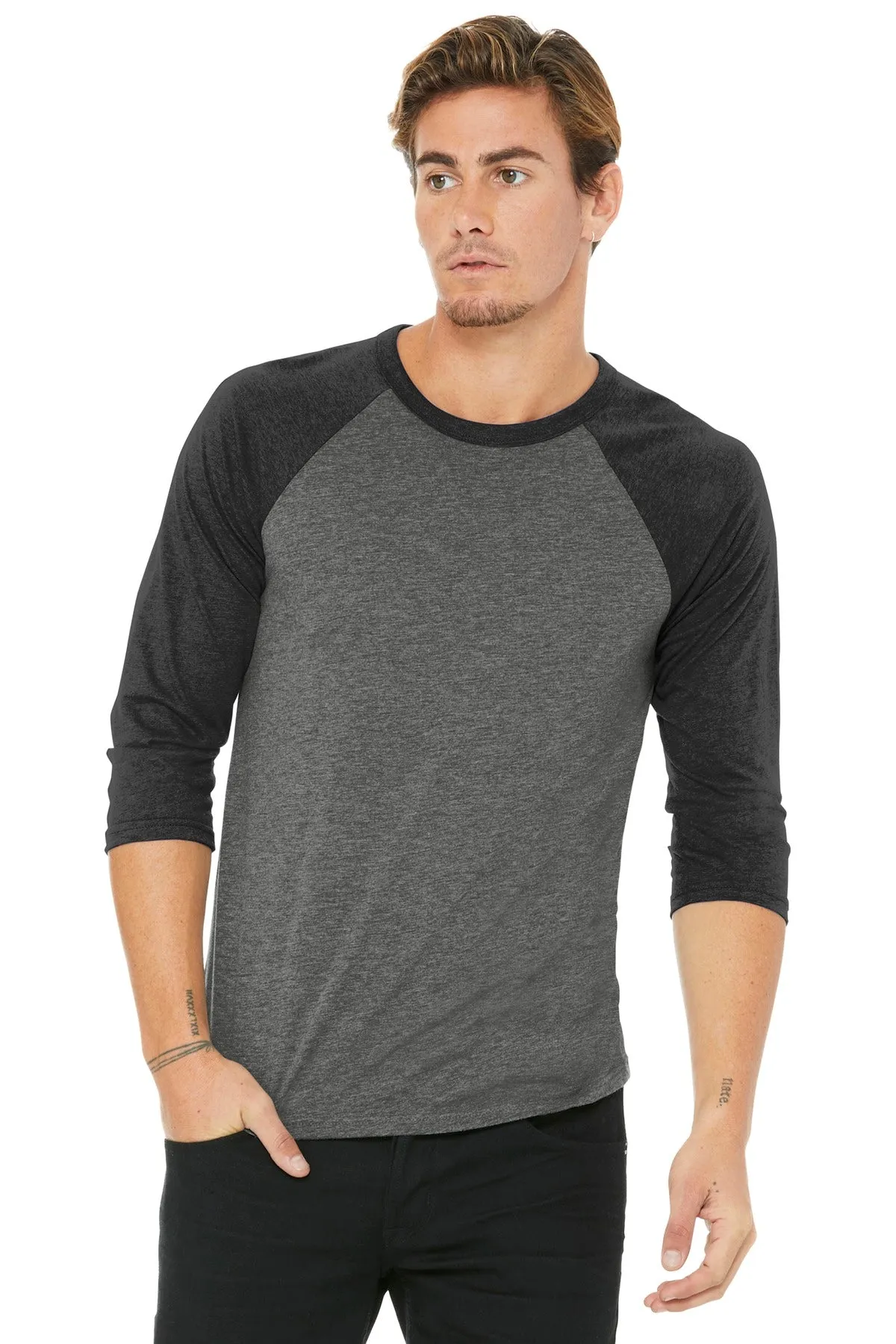 BELLA CANVAS Unisex 3/4-Sleeve Baseball Tee. BC3200