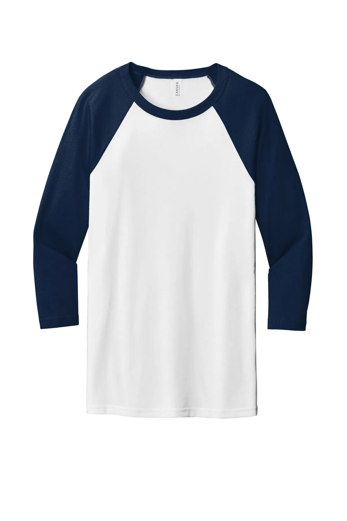 BELLA CANVAS Unisex 3/4-Sleeve Baseball Tee. BC3200