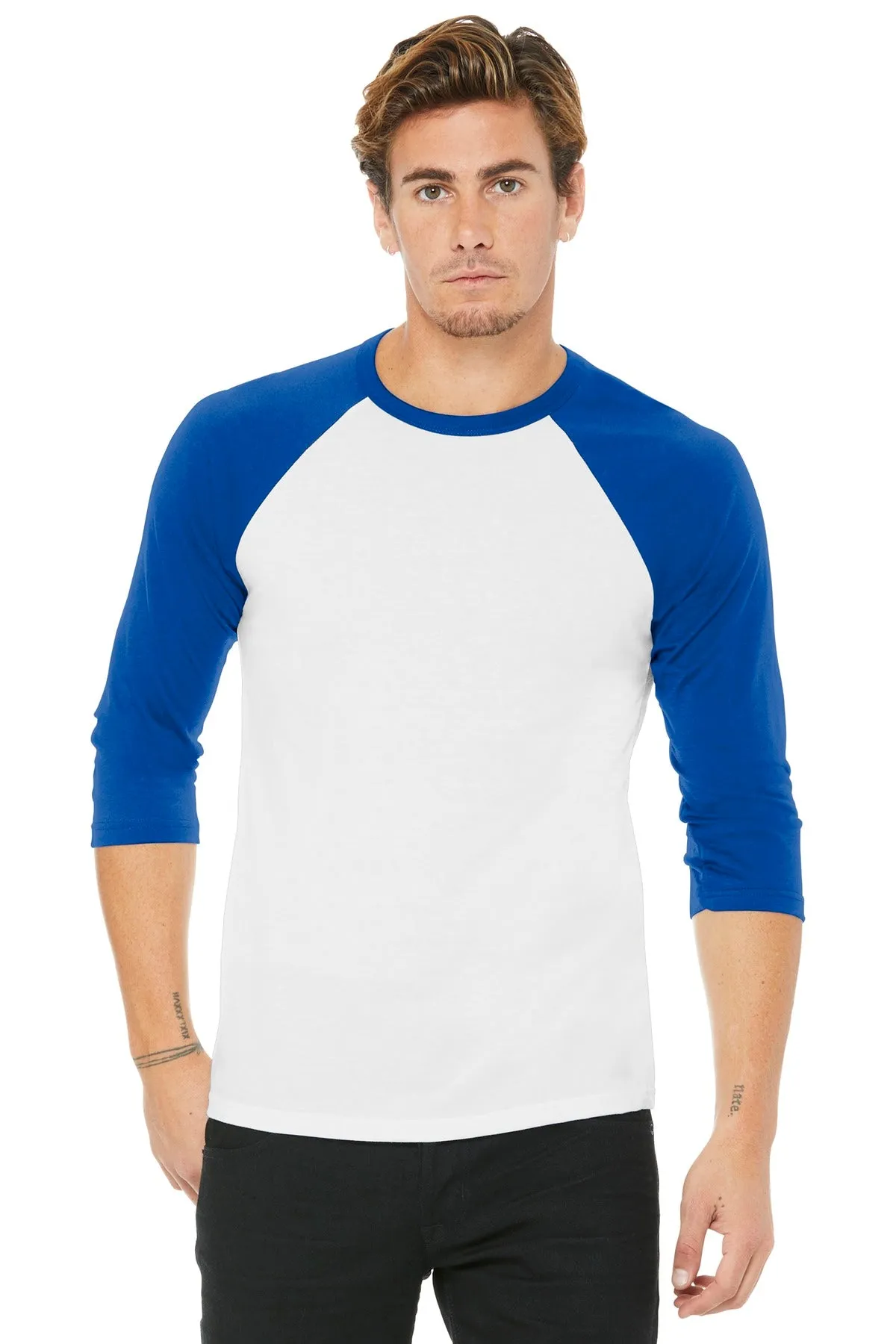 BELLA CANVAS Unisex 3/4-Sleeve Baseball Tee. BC3200