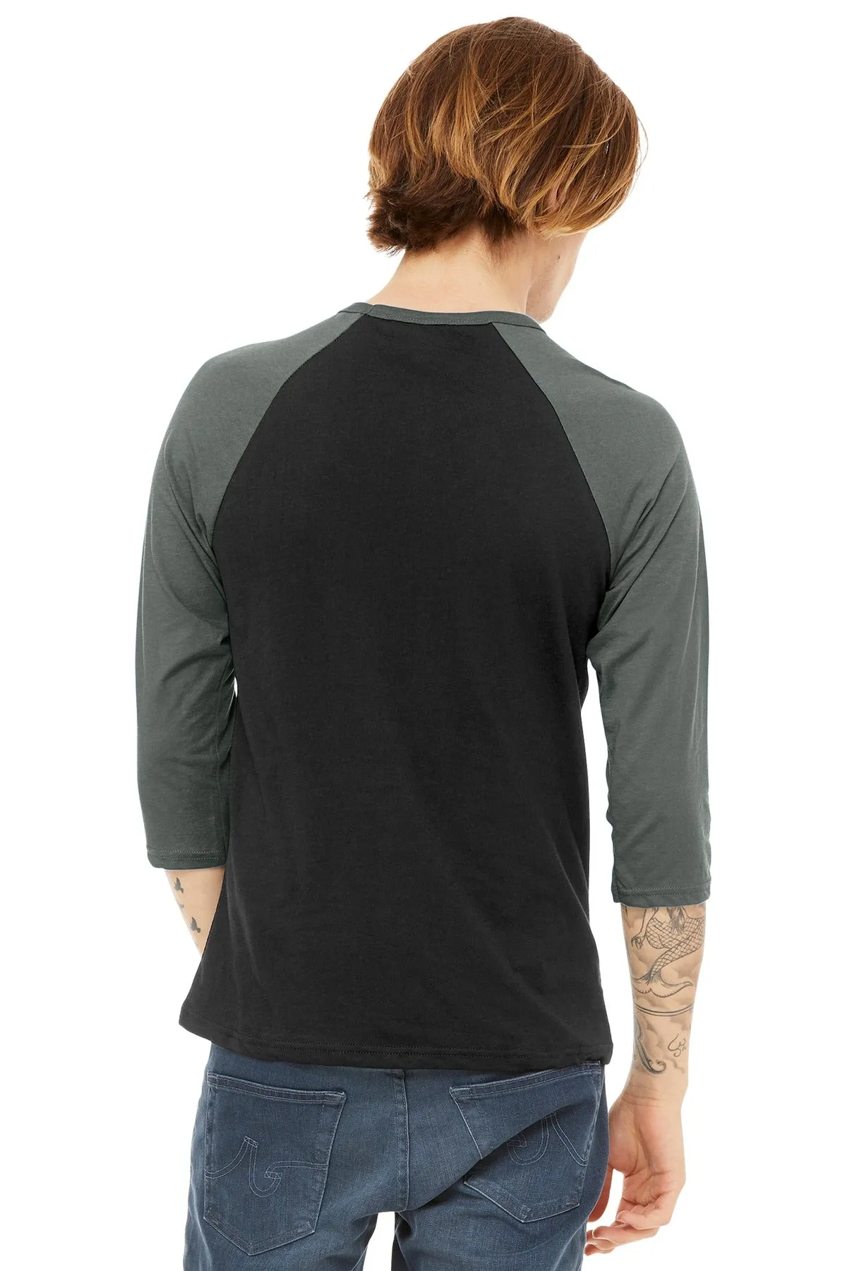 BELLA CANVAS Unisex 3/4-Sleeve Baseball Tee. BC3200