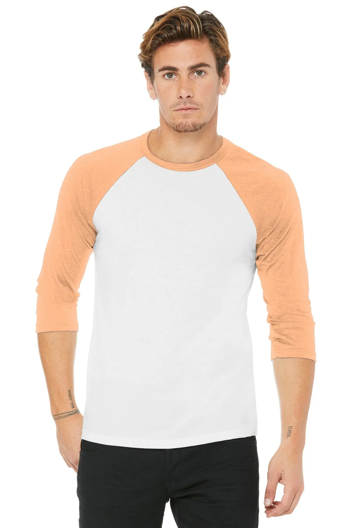 BELLA CANVAS Unisex 3/4-Sleeve Baseball Tee. BC3200