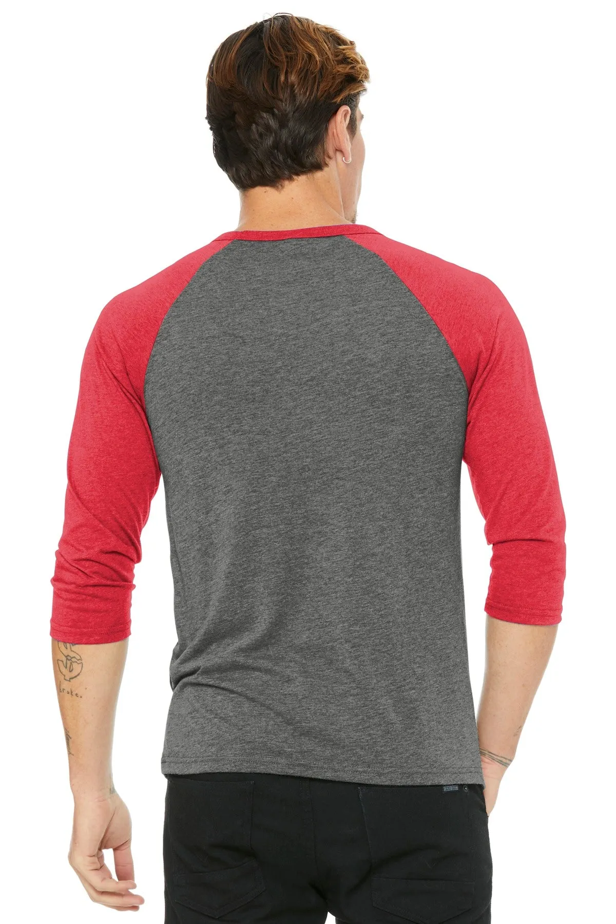 BELLA CANVAS Unisex 3/4-Sleeve Baseball Tee. BC3200