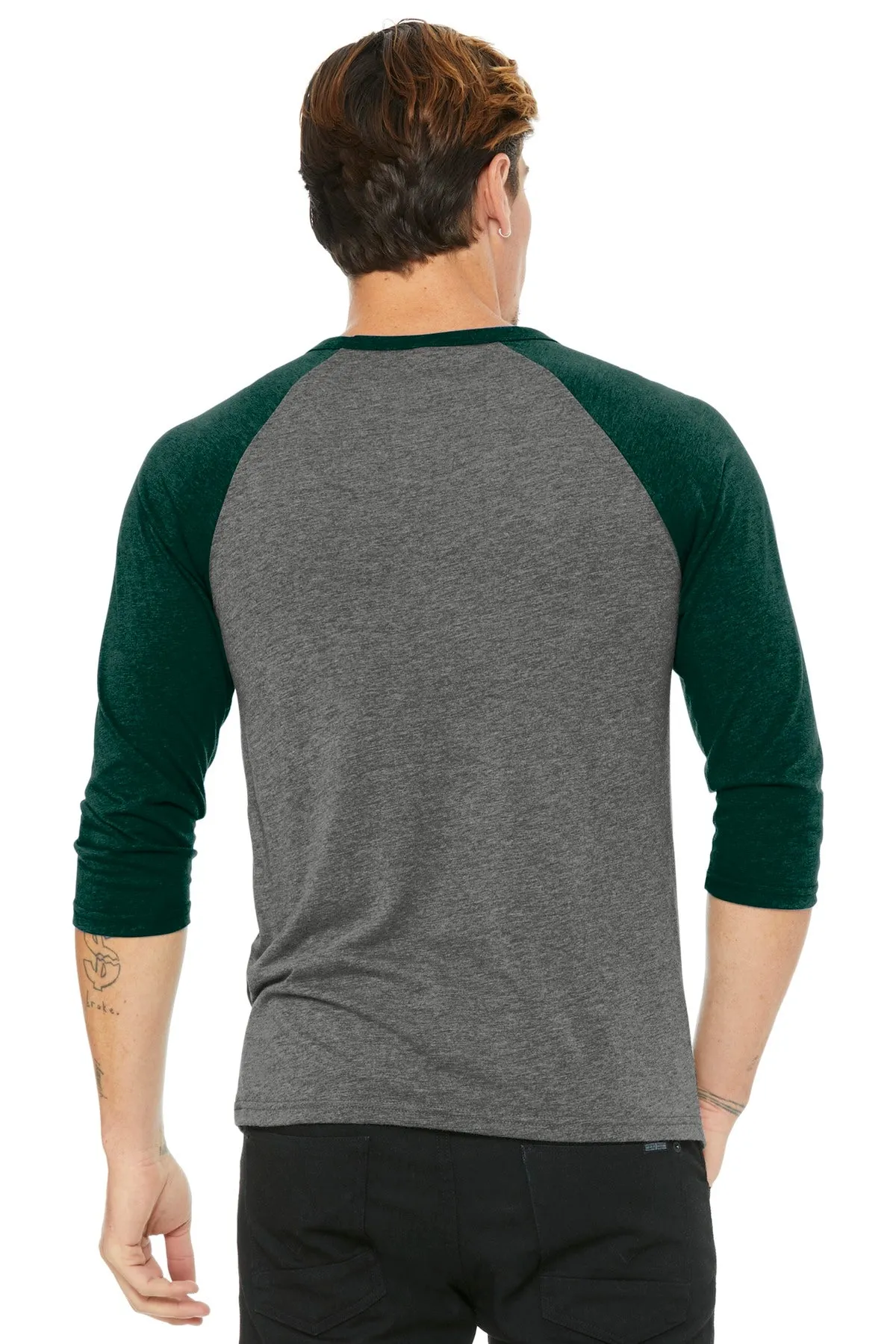 BELLA CANVAS Unisex 3/4-Sleeve Baseball Tee. BC3200