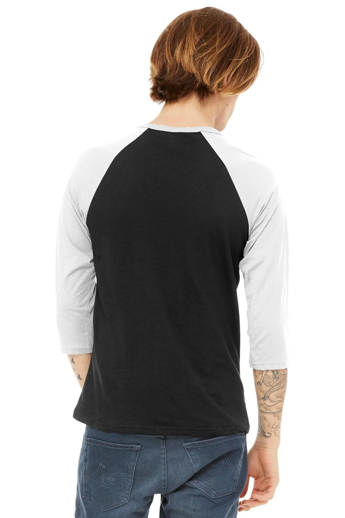 BELLA CANVAS Unisex 3/4-Sleeve Baseball Tee. BC3200