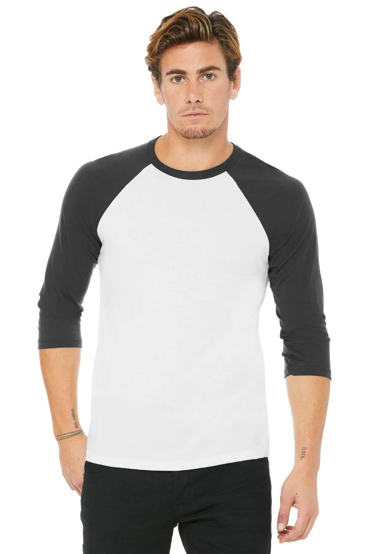 BELLA CANVAS Unisex 3/4-Sleeve Baseball Tee. BC3200