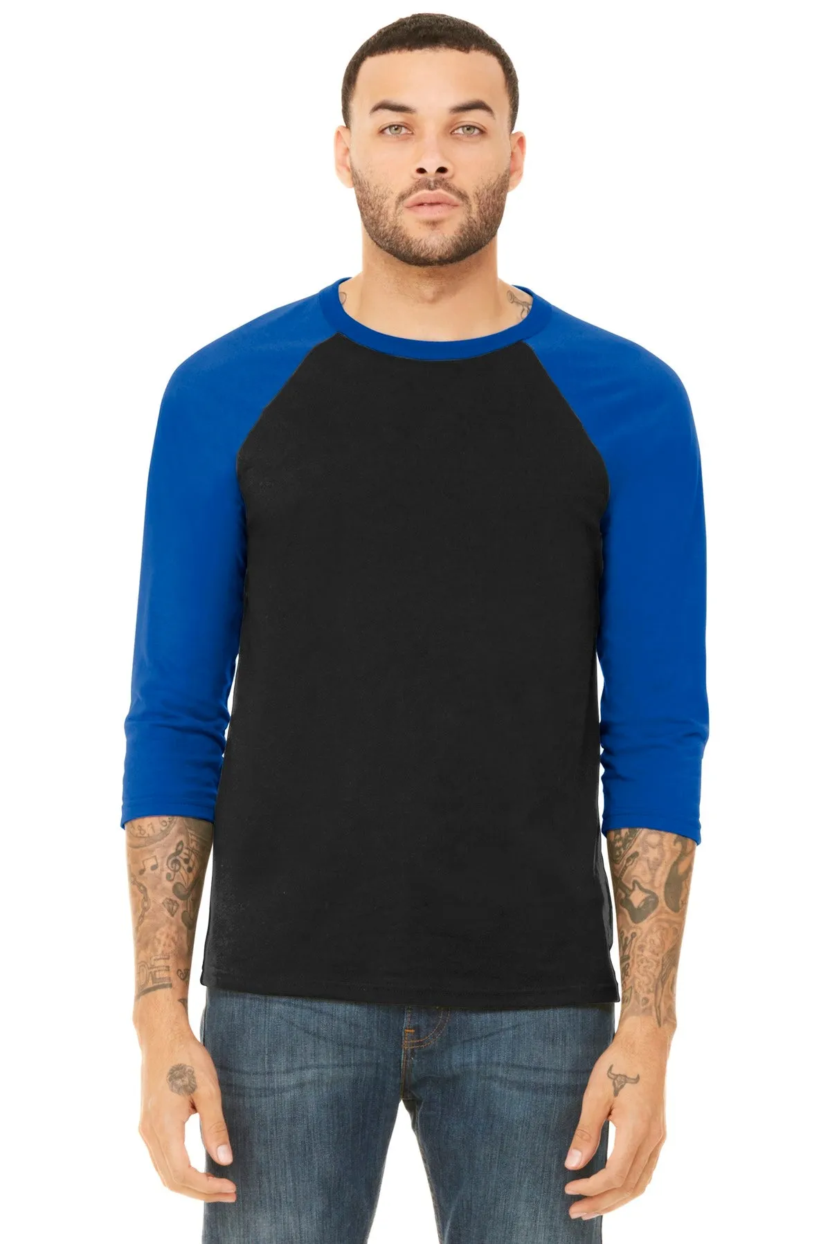 BELLA CANVAS Unisex 3/4-Sleeve Baseball Tee. BC3200