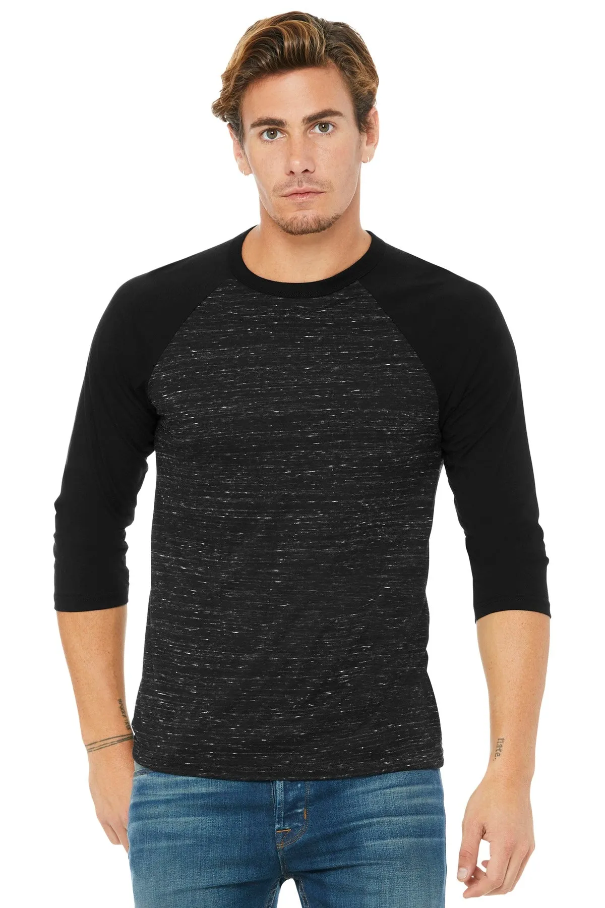BELLA CANVAS Unisex 3/4-Sleeve Baseball Tee. BC3200