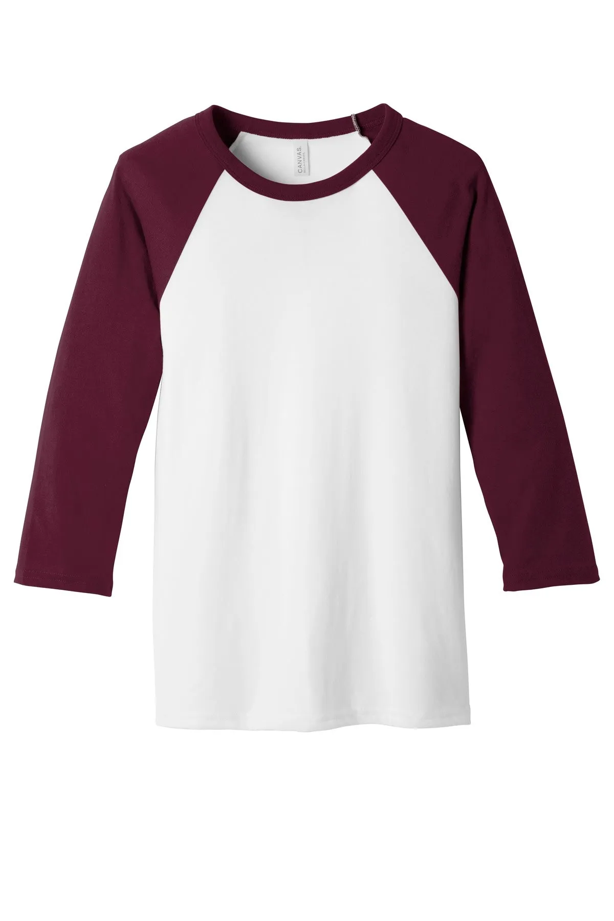 BELLA CANVAS Unisex 3/4-Sleeve Baseball Tee. BC3200