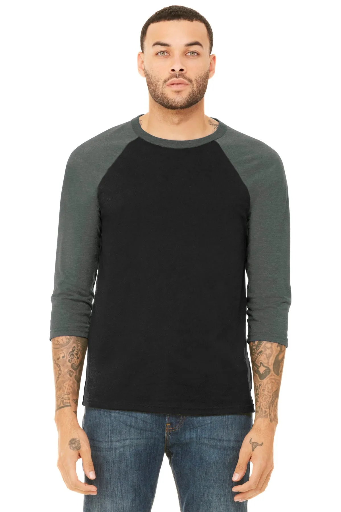 BELLA CANVAS Unisex 3/4-Sleeve Baseball Tee. BC3200