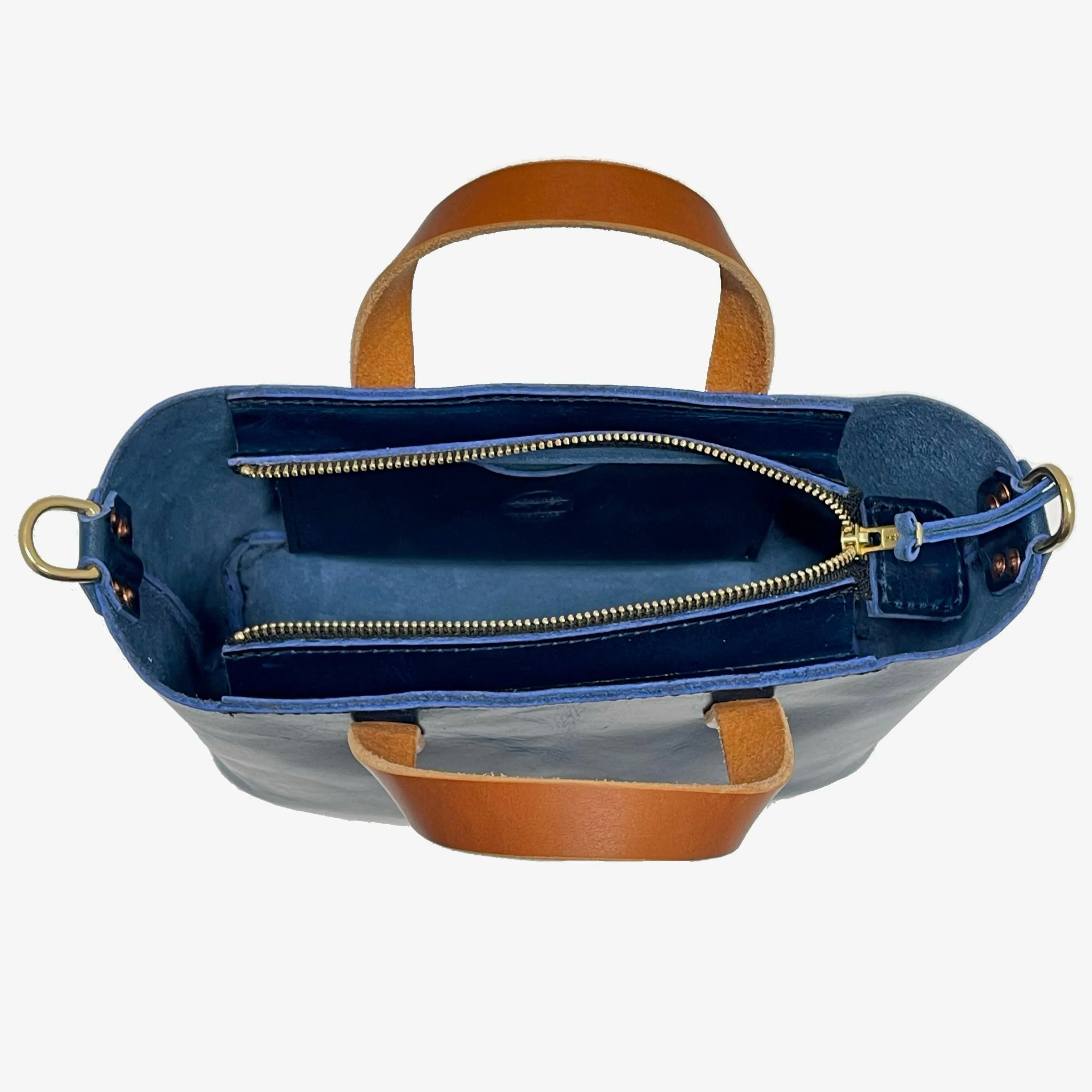 Bella Leather Crossbody Bag in Blue