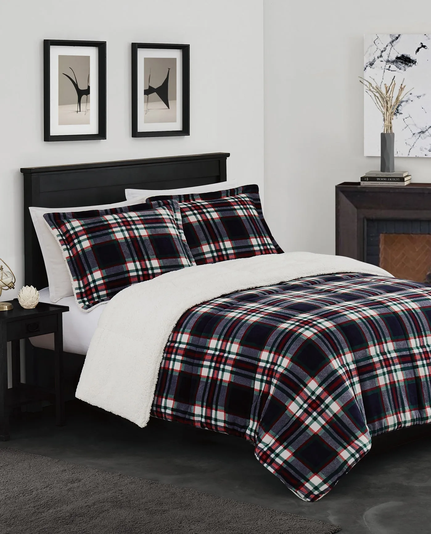 BENJI PLAID 3 PIECE COMFORTER SET