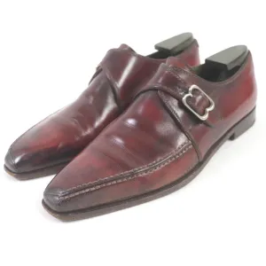 Berluti Leather Single Monk Strap Shoes Bordeaux