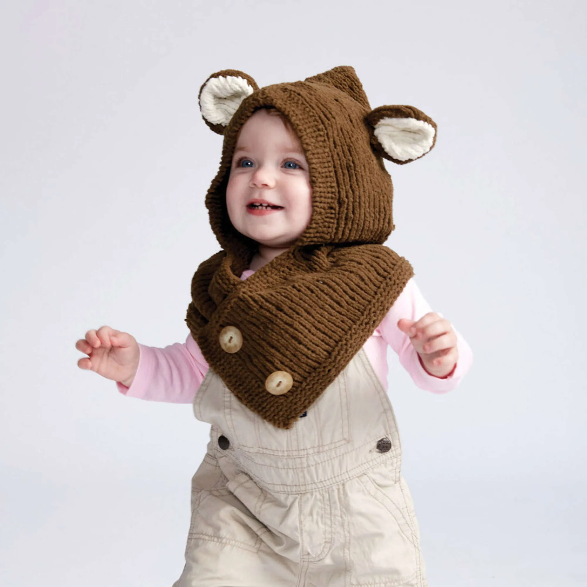 Bernat Hooded Knit Bear Cowl
