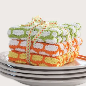 Bernat Knit Brick Stitch Dishcloth
