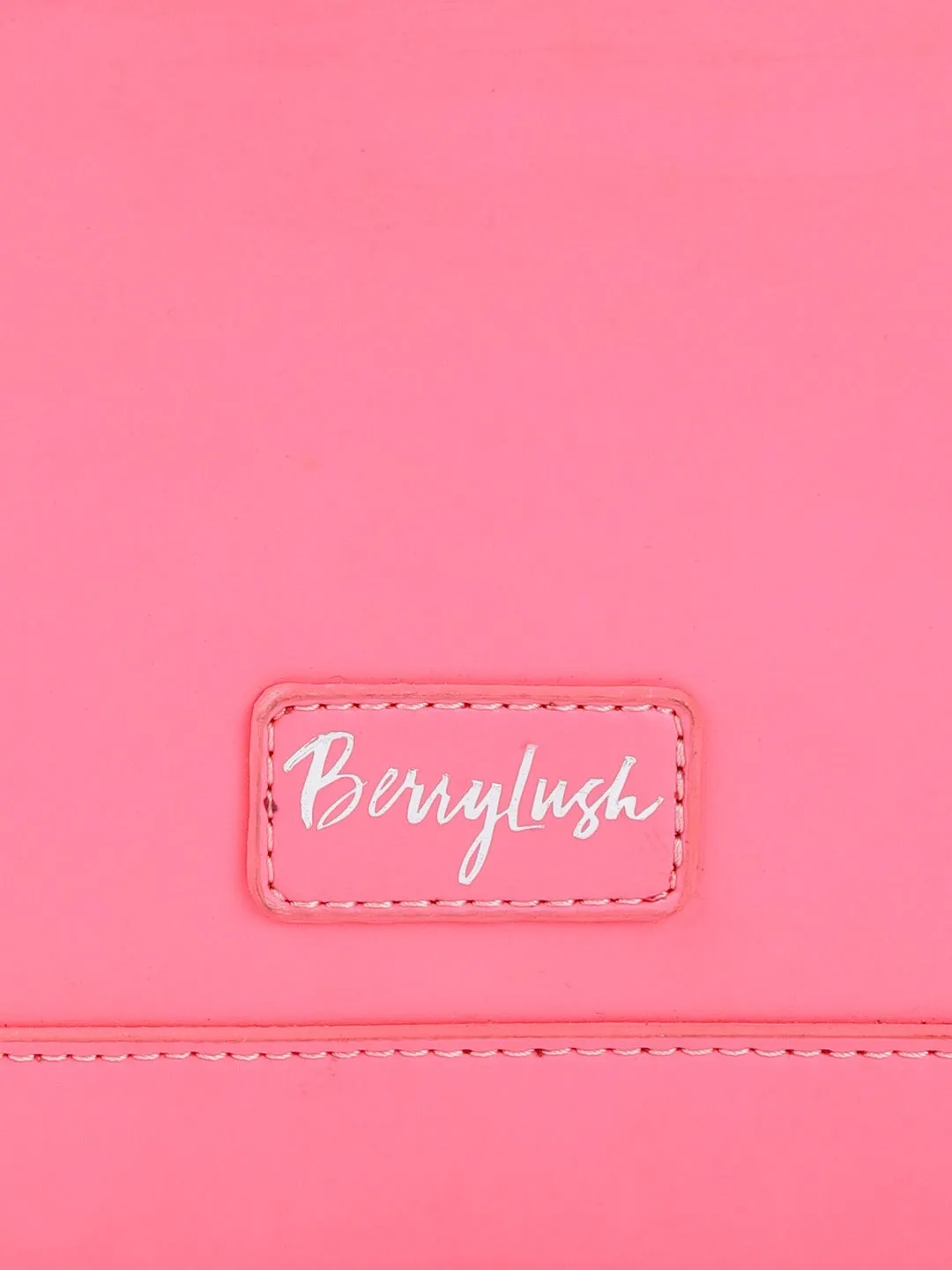 Berrylush Women Solid Pink PU Drawstring Structured Regular Shoulder Bag