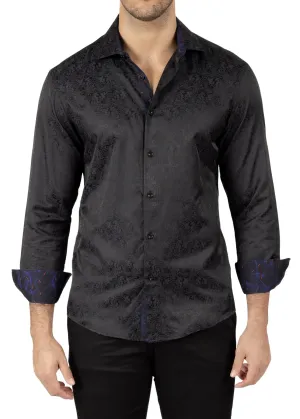 BeSpoke Fancy Print Long Sleeve Shirt - Black BeSpoke Fancy Print Long Sleeve Shirt - Black