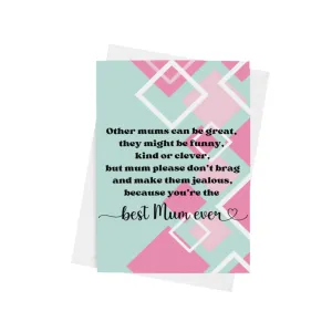 Best Mum Ever Poem Card