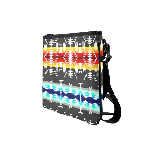 Between the Mountains Gray Slim Clutch Bag