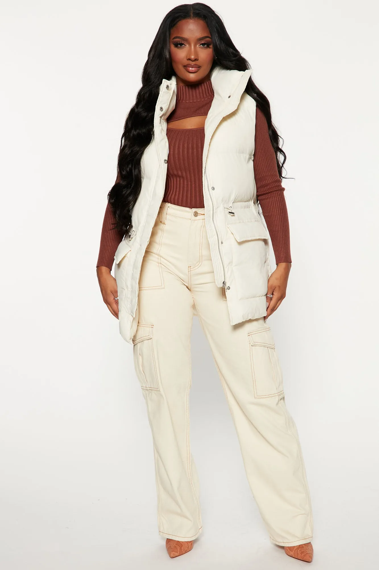 Between Us Puffer Vest - Cream