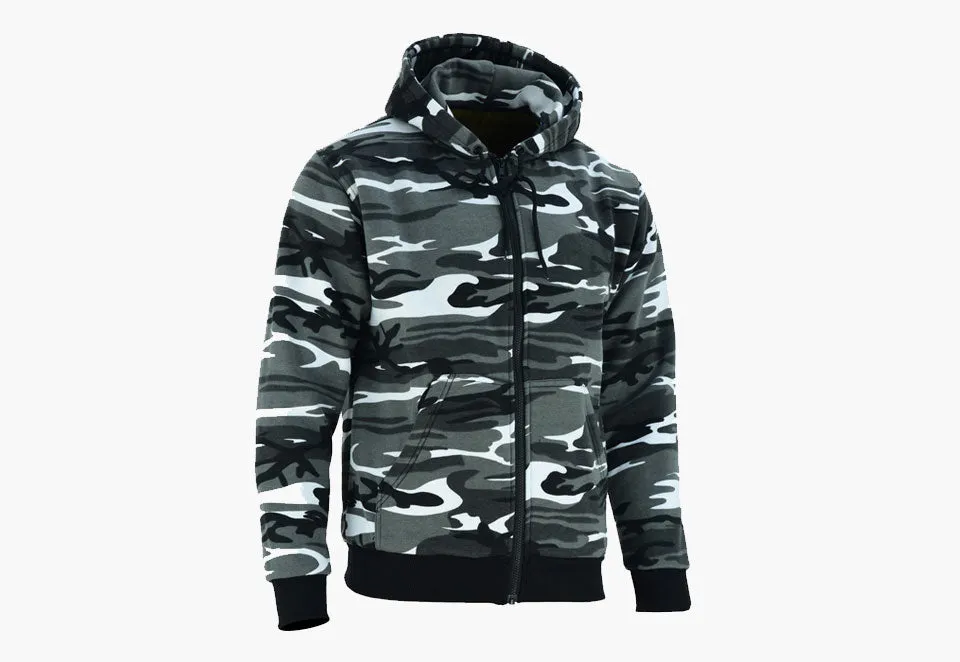 BGA Alpha Protective Motorcycle Hoodie Camo Grey